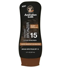 Australian Gold Instant Bronzer Lotion Sunscreen SPF15 237ml Water Resistant