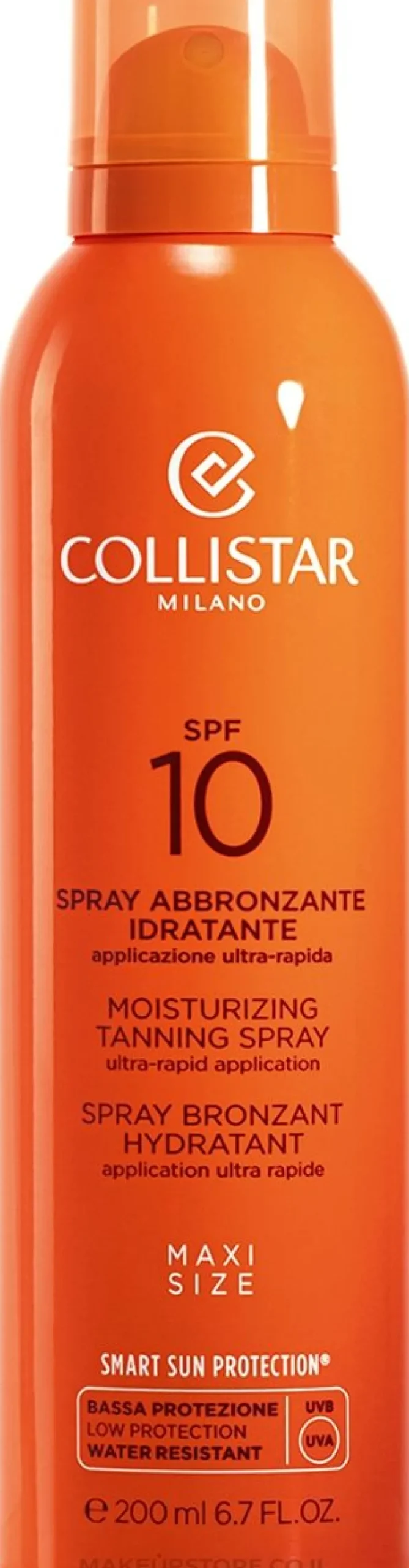 Collistar Moisturizing Tanning Spray SPF10 200ml Ultra-Rapid Application